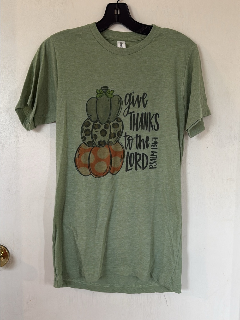 Give Thanks to the Lord Graphic Tee - Sage Green